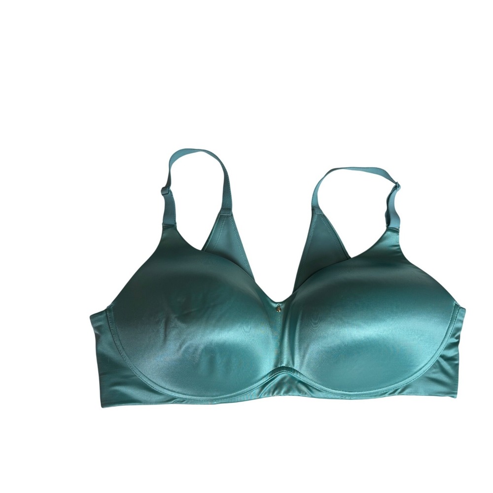 Lane Bryant Cacique Lightly Lined No-Wire Bra Blue Turquoise 42D